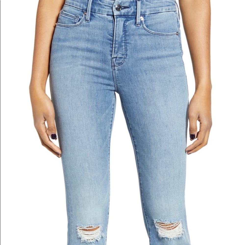 Like-new Good American Good Flare ripped jeans